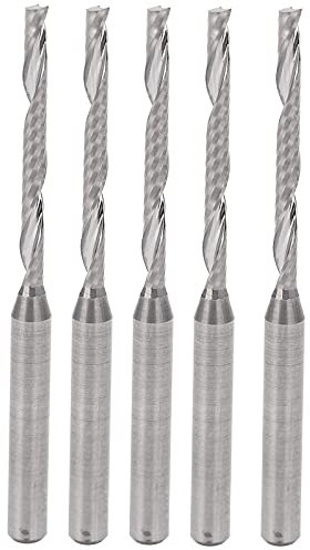 5 Piezas Cortador de Fresado, Herramienta de Grabado Acero Tungsteno de 2mm de DiáMetro, Brocas de Enrutador En Espiral, Brocas CNC para Fresadoras de Carpintería, 22mm Longitud de Flauta