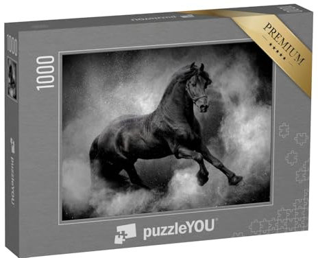 puzzleYOU: Puzzle 1000 Teile „Der Traum von einem starken Pferd“ – aus der Puzzle-Kollektion Pferde, Friesenpferde