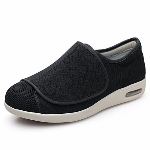 Zapatillas Para DiabéTicos Con Espuma Zapatos deportivos casuales ajustables zapatos de pies hinchados para personas mayores,negro,42 Zapatillas DiabéTicas Ajustables
