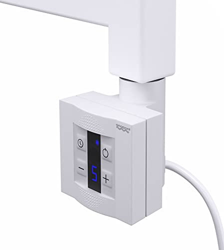 anapont Heizstab Heizpatrone Heizelement für Heizkörper Handtuchheizkörper und Badheizkörper, Handtuchtrockner mit Thermostat elektronischer Temperaturregler, Fernbedienung (weiß 1000 Watt, KTX-4)