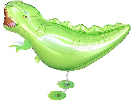 Airwalker Ballon grüner Dinosaurier laufendender Tier Luftballon Dino Drache Helium Walking Folienballon Deko für Kinder Geburtstag Party Hochzeit Kinder Geschenk JGA Dekoration Tierballons laufen