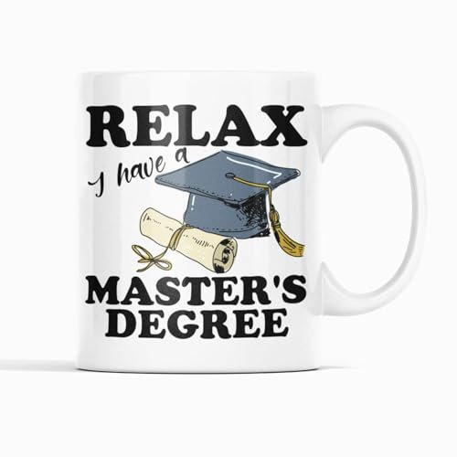McMug - Tazza da laurea con scritta Relax I Have A Master's Graduers