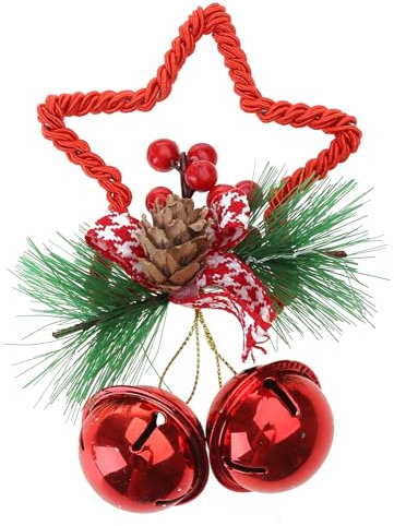 Weihnachtsglocken Baum hängende Ornament Metall Jingle Bell mit hohlem Stern Schleife für Weihnachten Urlaub Dekoration Weihnachten Glöckchen Türhänger Ornamente zum Basteln für Dekoration