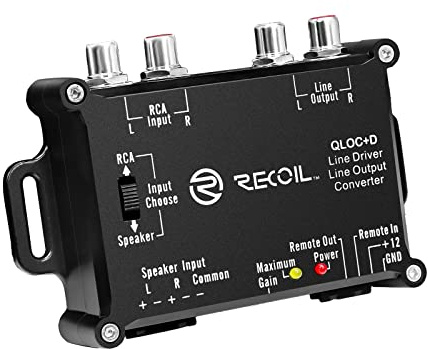 RECOIL LOCD 2-Ch Active Line Output Converter 10V Remote Turn-On Driver | 2-in-1 Line Driver, 10V High RCA Output, Auto Sense, Clipping LEDs, SMT – OEM Amplifier Integration