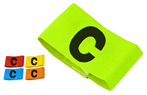 TROTH Captain's Armbands - Adult & Youths Elastic Sports Arm Band - Adjustable Captain Armbands for Football, Soccer, Hockey, Rugby etc. (Green, Junior (1 Pack))