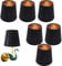 Dasing 6 PCS Black Black LampShade Linen Lampshade with Gold Lining on Light Shades Candle Chandelier Lampshades for Table Lamp Bedroom Bedside Decor, 4.3x5.5x5.5 inch