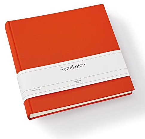 Semikolon 368386 Foto-Album Classic Event - 24 x 23 cm - 60 Seiten cremefarben, für ca. 60 Fotos - orange orange