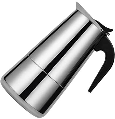 Veemoon Mokka mit Festem Griff für 12 Tassen 600ml Edelstahl Kaffeemaschine und Schnellem Brühsystem für Büro und Zuhause