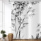 ASDCXZ Duschvorhang Bambus 180x200 cm, Elegant Einfach Schwarz Bambusblätter Waschbare Bad Duschvorhänge Polyester Textil wasserdichte Outdoor Duschvorhang für Badewanne mit 12 Duschvorhang Haken