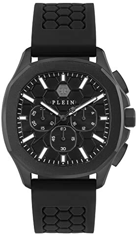 Philipp Plein Herren Analog Quarz Uhr mit Silikon Armband PWSAA0823