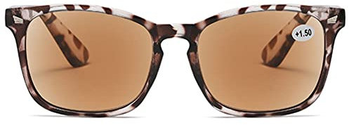 MAGIMODAC Damen Herren Lesebrille mit Sonnenschutz Sonnenbrille getönte Lesebrillen mit sehstärke 1.0+ 1.5+ 2.0+ 2.5+ 3.0+ 3.5+ 4.0+(Leopard,2.00)