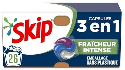 SKIP - Capsules Lessive 3en1 pour un Linge Frais et Propre - 550g - Lot De 2 - Vendu Par Lot