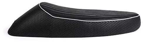 BGM Sitzbank Sport kompatibel für Vespa PX alt (-1983), Sprint, GT, GTR, Super, TS, GL, VNA, VBA, VNB, VBB, T4, ohne Schloss, graue Keder