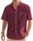 J.VER Short Sleeve Shirts Men Linen Summer Beach Casual Regular Fit Lightweight Cotton Button Down Shirt with Pocket Burgundy Red XL
