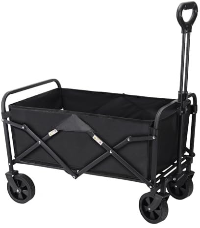 Festival Trolley on Wheels Folding Wagon Cart Heavy Duty Cart for Gardenings,Campings,Shoppings,Beach and Outdoor Sport
