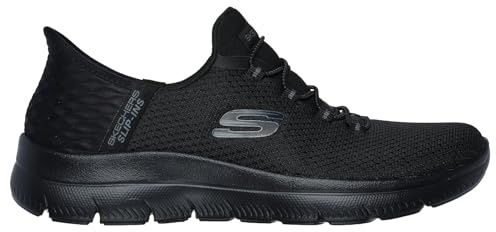 Skechers Damen Summits Diamond Dream Slip-InTurnschuhe, Black Mesh/Gunmetal Trim, 43 EU Large