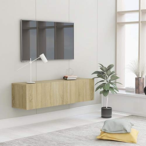 ARKEM Mobile TV Rovere Sonoma 120x30x30 cm in Truciolato,Mobile TV Mobile Porta Televisore,Mobiletto Industriale Tavolino Basso Vintage Console per Salotto