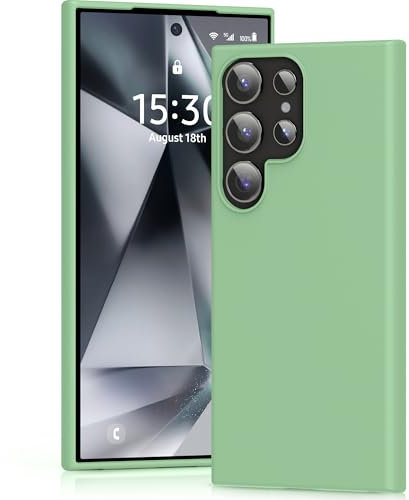 YATWIN Coque pour Samsung Galaxy S24 Ultra, Housse en Silicone Doux avec Découpes Précises pour Caméra, Design Ultra Mince, Protection 360° à Bords Surélevés - Vert Menthe