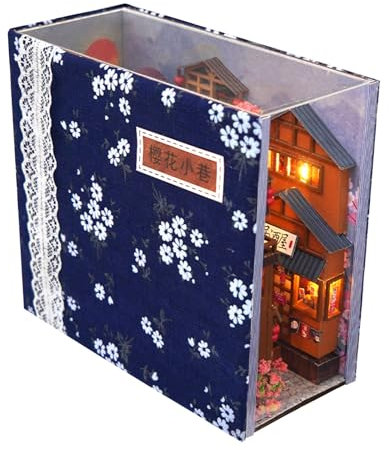 Colexy Maison de poupée en Bois, DIY Book Nook Kit Insert d'étagère à Livres Puzzle 3D en Bois Serre Livre d'art, Kits de Modèles pour Adultes à Construire, Jouets éducatifs et Cadeau (F)