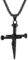 JewelryWe Nagel Kreuz Kette Herren: Schwarz Edelstahl Jesus Christus DREI Nägel Kruzifix Anhänger Kreuzanhänger Vintage Religiöse Christliche Halskette Amulett Schmuck für Männer Osterngeschenk