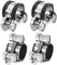 sourcing map T-Bolt Hose Clamp, 4Pcs 20-22mm Adjustable Stainless Steel Rubber Cushioned Intake Intercooler Pipe Clamps Hose Clip for Industrial