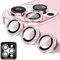 Kucheed Diamond Camera Lens Protector Compatible for iPhone 12 Pro Max, Bling Tempered Glass Camera Cover, Individual Automatic Alignment Metal Rings, Glitter Phone Lens Cover Film Stickers