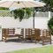 ULUYYUC 3-TLG. Garten-Lounge-Set, Schlafsofa Balkonmöbel Polsterbank Stehtisch Geeignet für Garten Außenbereich Balkon Hinterhof Honigbraun Massivholz Kiefer