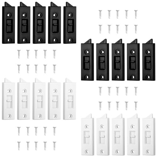 Belle Vous Fenster Ersatzteile 20er Pack - Federbelastete Schiebefenster Schlösser - Schwarz & Weiß - Fenster Riegel - Einbruchschutz Fenster - 2 Zoll - Fenster Kindersicherung