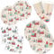 Weihnachten Pappteller Servietten und Pappbecher Partygeschirr 100er Set Weihnachtsdorf Weihnachtsteller Weihnachtsservietten Weihnachtsbecher