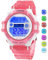 Juboos Reloj Digital para Niños Niña,Luz Intermitente LED de 7 Colores Reloj de Pulsera Niña Multifunción con Pantalla Impermeable para.Reloj Deportivo Digital para Niños,3 a 15 (Gelatina Rosa)