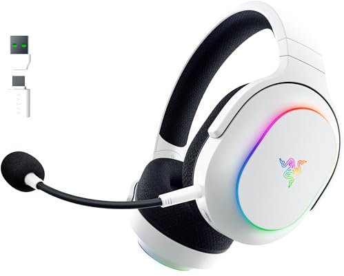 Razer Barracuda X Chroma - kabelloses Multiplattform-Gaming-Headset mit 6 Zonen Chroma RGB (SmartSwitch Hyperspeed & Bluetooth, 40mm Treiber, abnehmbares HyperClear Cardioid-Mikrofon) Weiß