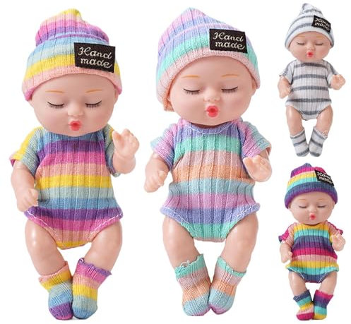 Reborn Puppen Reborn Babypuppen - Realistische Babypuppen H4 Stücke Realistische Babypuppen Reborn Puppen für Kleinkinder Mädchen Kinder Familie Haus J Garden