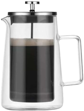 PanSukided Isolierte Borosilikatglas-Kaffeemaschine, 100 ml, doppelwandiges, hitzebeständiges Design für Zuhause und Büro, leicht zu reinigen und spülmaschinenfest