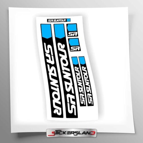 Aufkleber-Set kompatibel mit SR Suntour Gabeln | Aufkleber für Motorrad Gabel | Vinyl Aufkleber EINFACH ANZUBRINGEN UV-Druck | Stickersland®