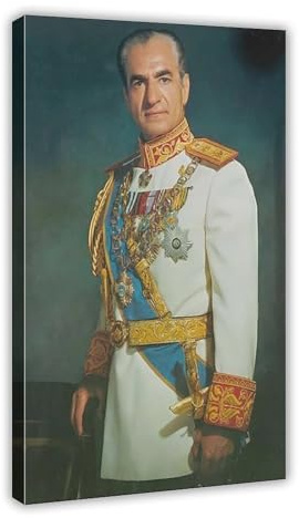 Poster Ehemaliger Shah of Iran, Mohammad Reza Pahlavi, 4 Stück, Leinwandposter, Wandkunst, Dekordruck, Bild Gemälde für Wohnzimmer, Schlafzimmer, Dekoration, Rahmenstil, 30 x 45 cm