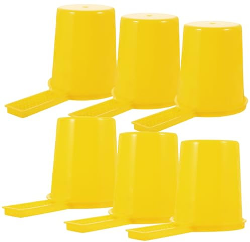 BAZEITFLOW 6 Stück Bienentränke Bienenfutterstation Imker Bienenstock Wasser Futterspender Bienenfutter Für Häuser Bienen Futterstation Bienenfutternapf Biene Flaschenfütterer Plastik Yellow