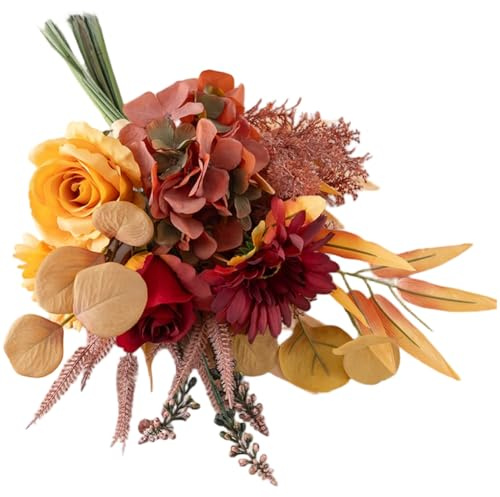 FUANA Bouquet d'hortensias roses artificielles pour décoration de mariage, décoration d'intérieur