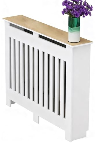 QSNYJPL Copri Termosifoni Copritermosifone a Doghe Verticali con Ampio Piano di Lavoro Mensola Termosifone Decorativo per Soggiorno Camera da Letto Elevata Capacità di Carico(120x100x20cm/47x39x8in)