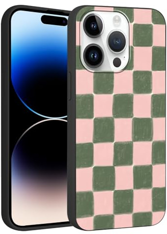 Phoona Handyhülle für iPhone XR Hülle 6.1,Aesthetic Muster Design TPU Dünn Silikon Schutzhülle Kratzfeste Stoßfest Kameraschutz Bumper Case Frauen Mädchen,Grünes Grid