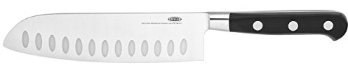 Stellar Classic 18cm / 7 Santoku Knife with Razor Sharp Dimpled Stainless Steel Blade, Full Tang Riveted Handle, Dishwasher Safe