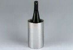 APS Flaschenkühler aus Edelstahl, doppelwandiger Flaschenkühler für 0,7-1,5 Liter Flaschen, 12 x 12 cm, Höhe 20 cm