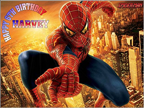 A4 Spiderman Edible Icing Birthday Cake Topper