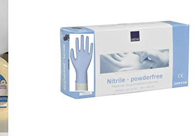Einmalhandschuhe aus Nitril Abena blau L Gr. 9, puderfreie, unsterile Nitrilhandschuhe, 100 Stück/Box