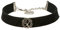 Alpenflüstern Trachten-Samt-Kropfband Hirsch - Trachtenkette enganliegend, Kropfkette elastisch mit Hirschgeweih, eleganter Damen-Trachtenschmuck, Samtkropfband breit schwarz DHK173