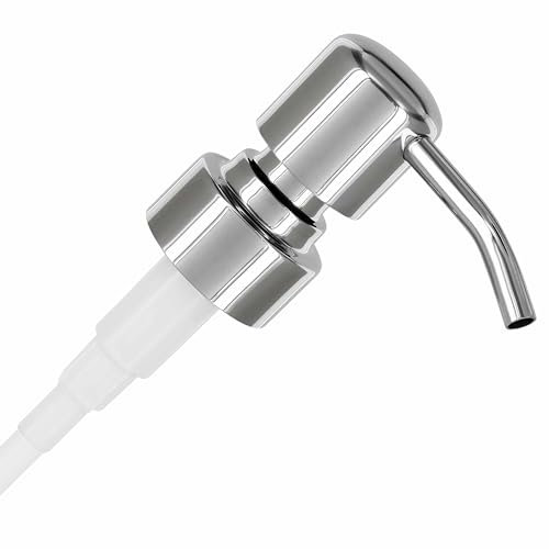 ALTGLAS Soap Dispenser Pump Head 'Zagreb' - Spare Replacement for Standard Neck Size - 26-28 mm Thread From Stainless Steel (Silver Chrome)