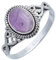 mantraroma Damen Ring Silber mit Stein Amethyst Edelstein lila ausgefallen verspielt