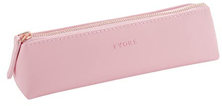 Fyore Luxus PU Leder Federmäppchen Klein Dreieck Design Mäppchen für Schule Universität Kosmetik Make up (Rosa)