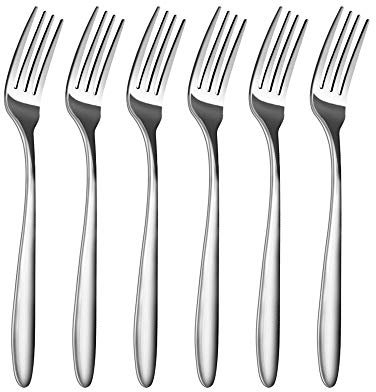 Olivisa 18/10 Stainless Steel Dessert Fork Salad Forks 12 Piece Small Fruit Fork, Silver