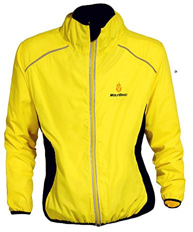 WOSAWE Herren Fahrradjacke Winddichte Wasserabweisend Mountainbike Jacke Für Radfahren, Joggen, Wandern (Gelb XL)