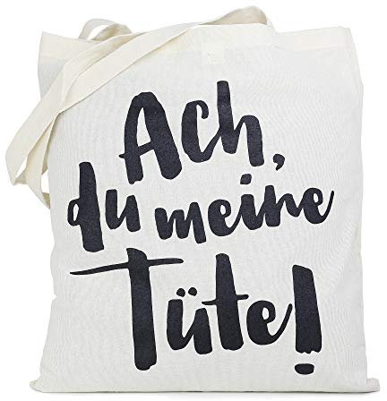 TypeStoff Einkaufstasche - Ach du meine Tüte - aus naturfarbenem Baumwoll-Stoff 100% - TA-00385